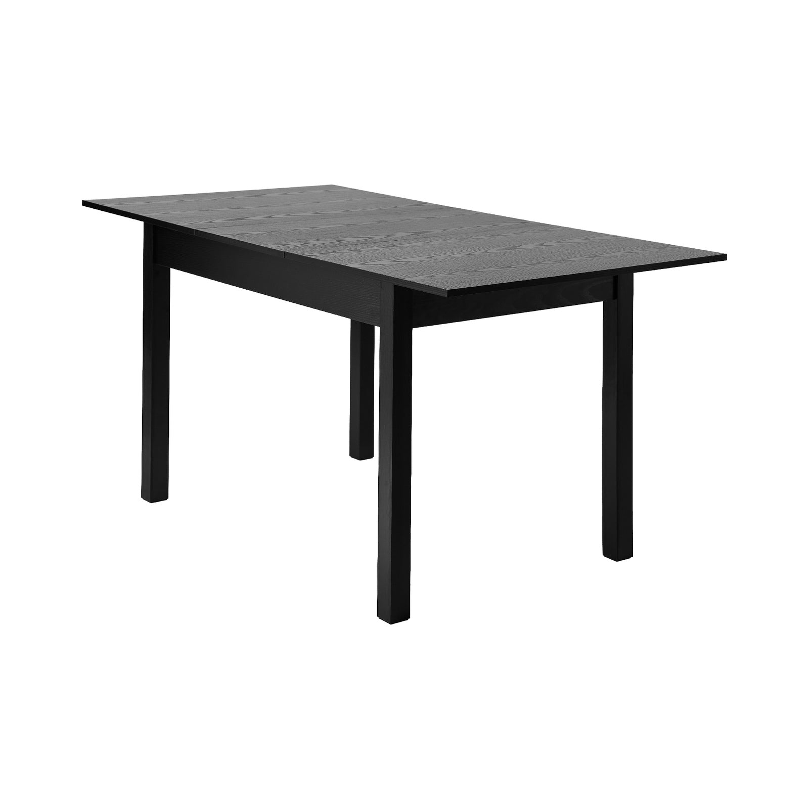 Oikiture 160cm Extendable Dining Table Wooden Rectangular Kitchen Table Black - Sunyee