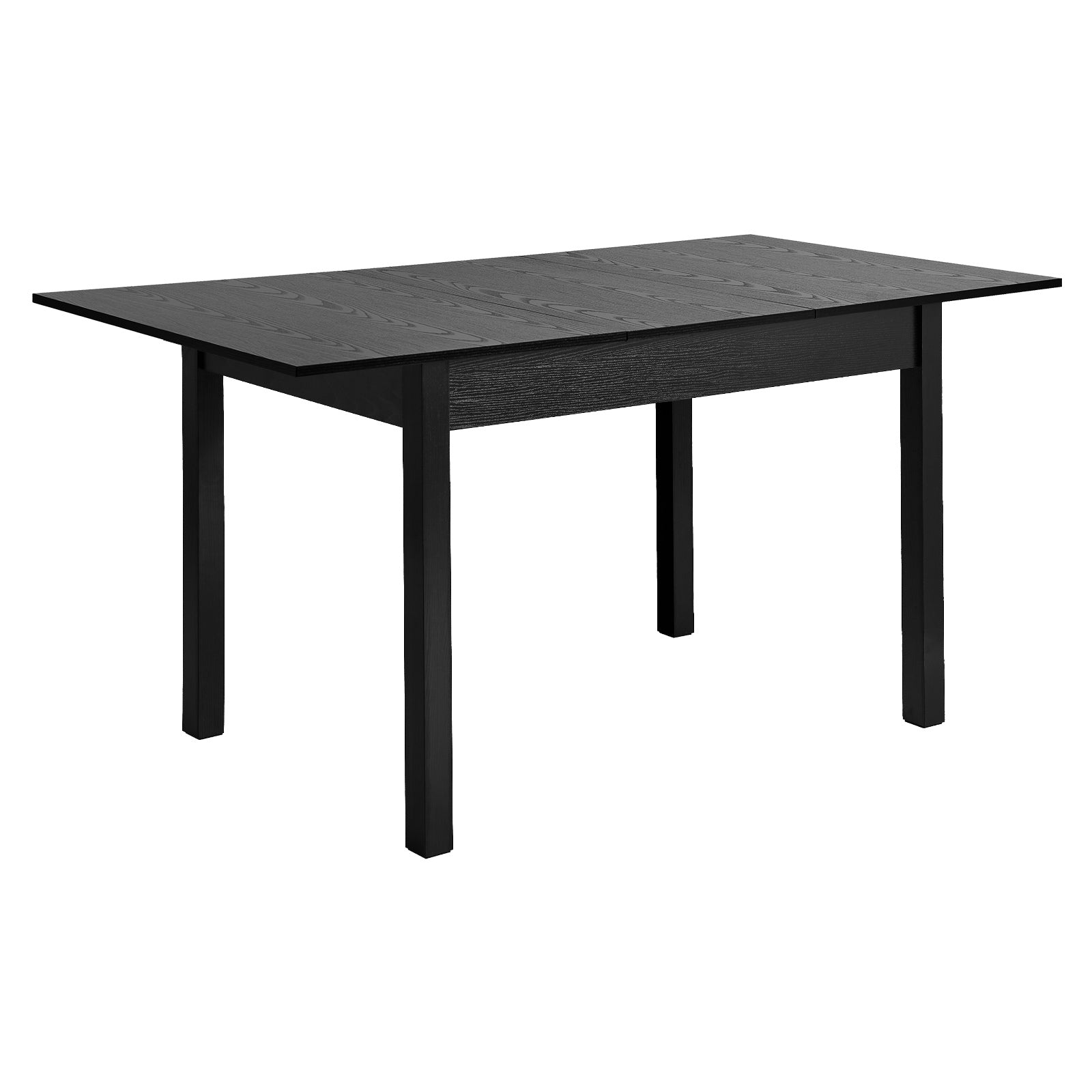 Oikiture 160cm Extendable Dining Table Wooden Rectangular Kitchen Table Black - Sunyee