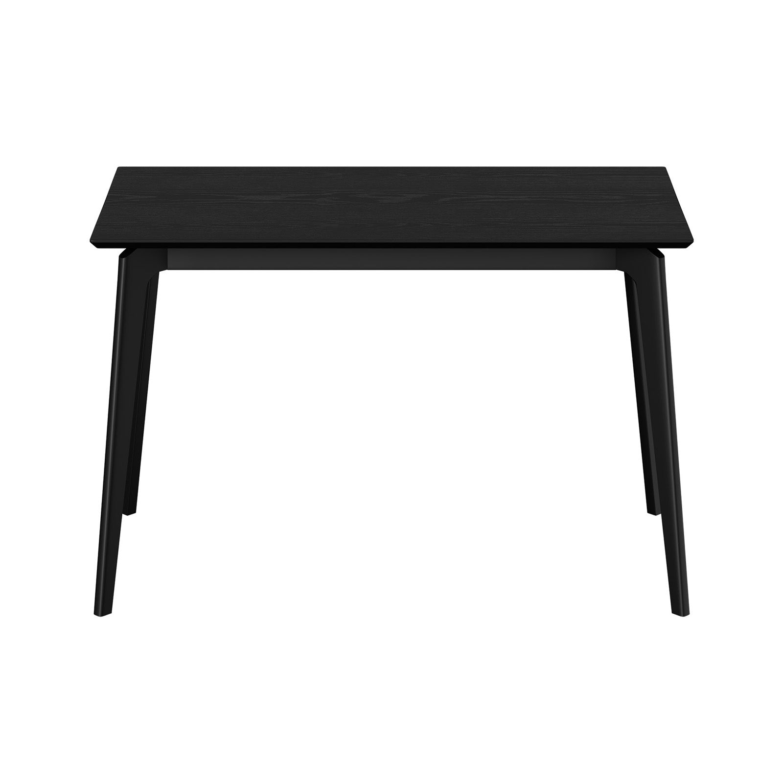 Oikiture Wooden Dining Table 120cm Rectangular 4 Seater Pinewood Legs Black