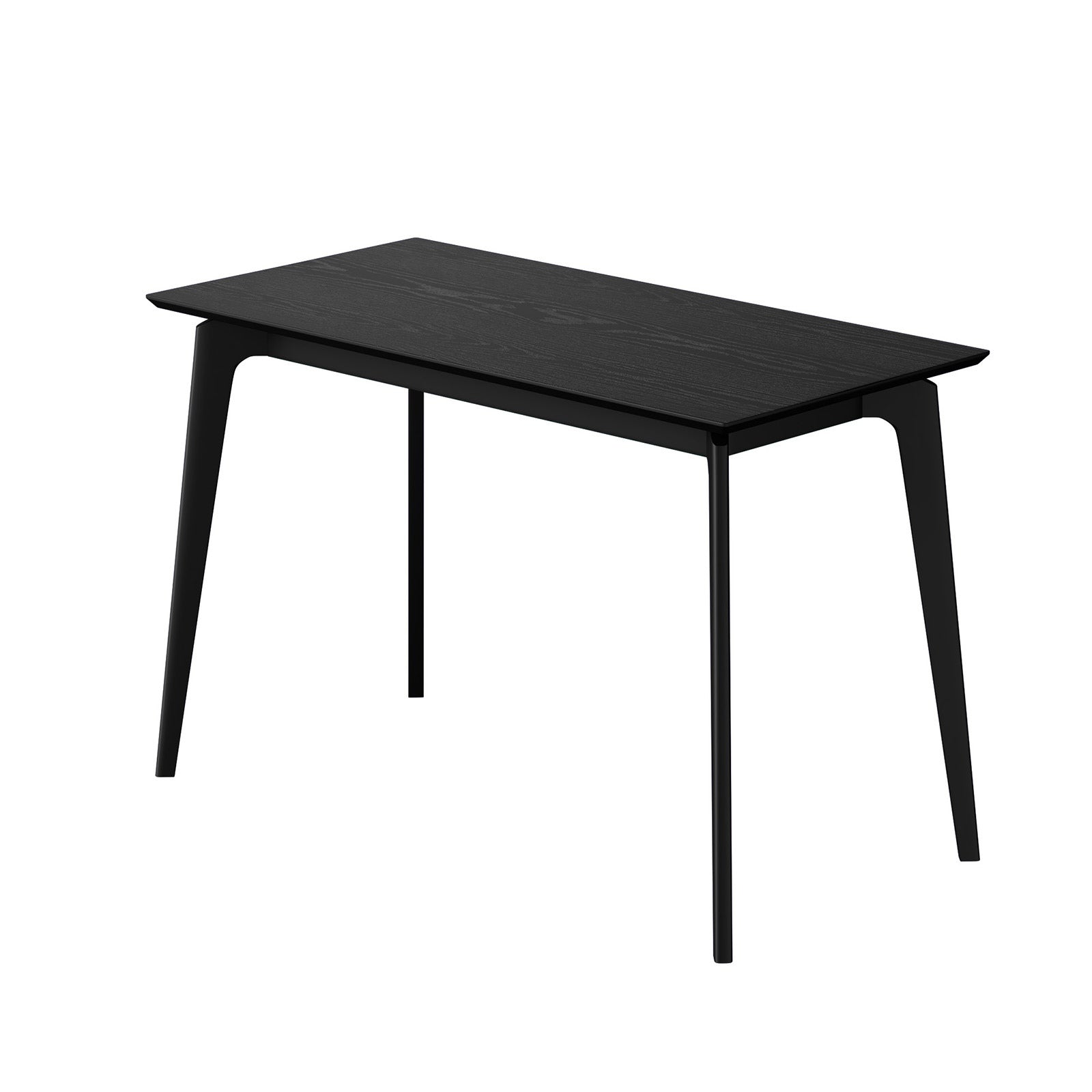 Oikiture Wooden Dining Table 120cm Rectangular 4 Seater Pinewood Legs Black
