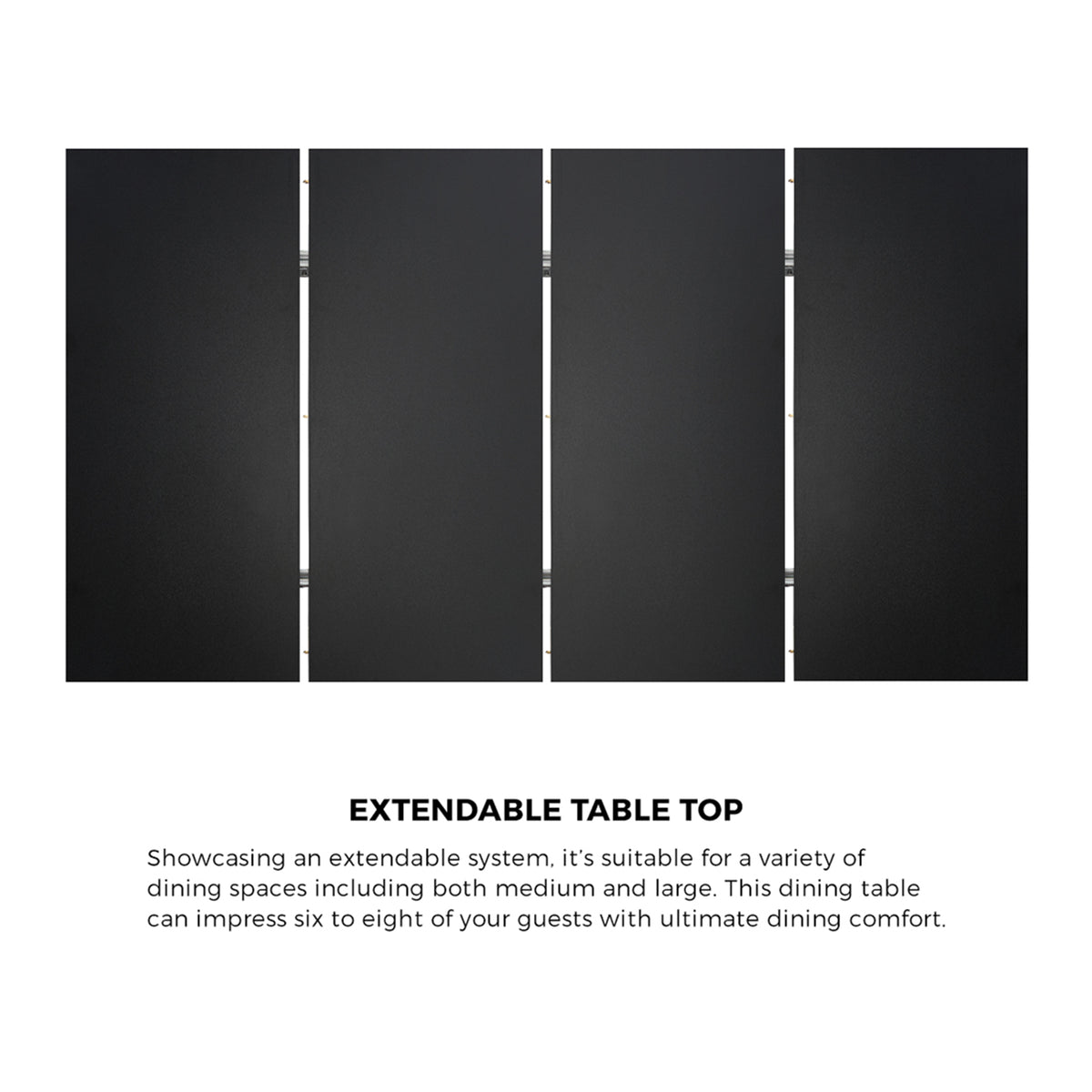 Oikiture 180cm Extendable Dining Table Wooden Kitchen Furniture Natural&Black - Sunyee
