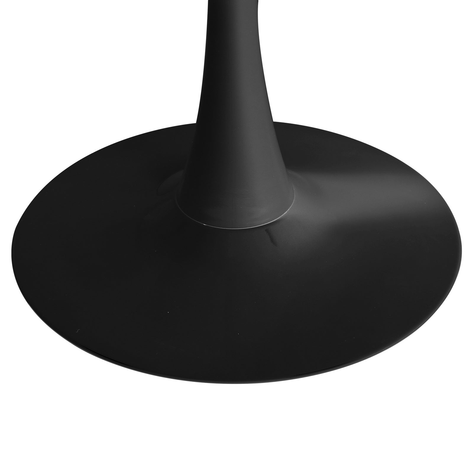 Oikiture 90cm Dining Table Kitchen Marble Tulip Round Metal Leg White&Black - Sunyee