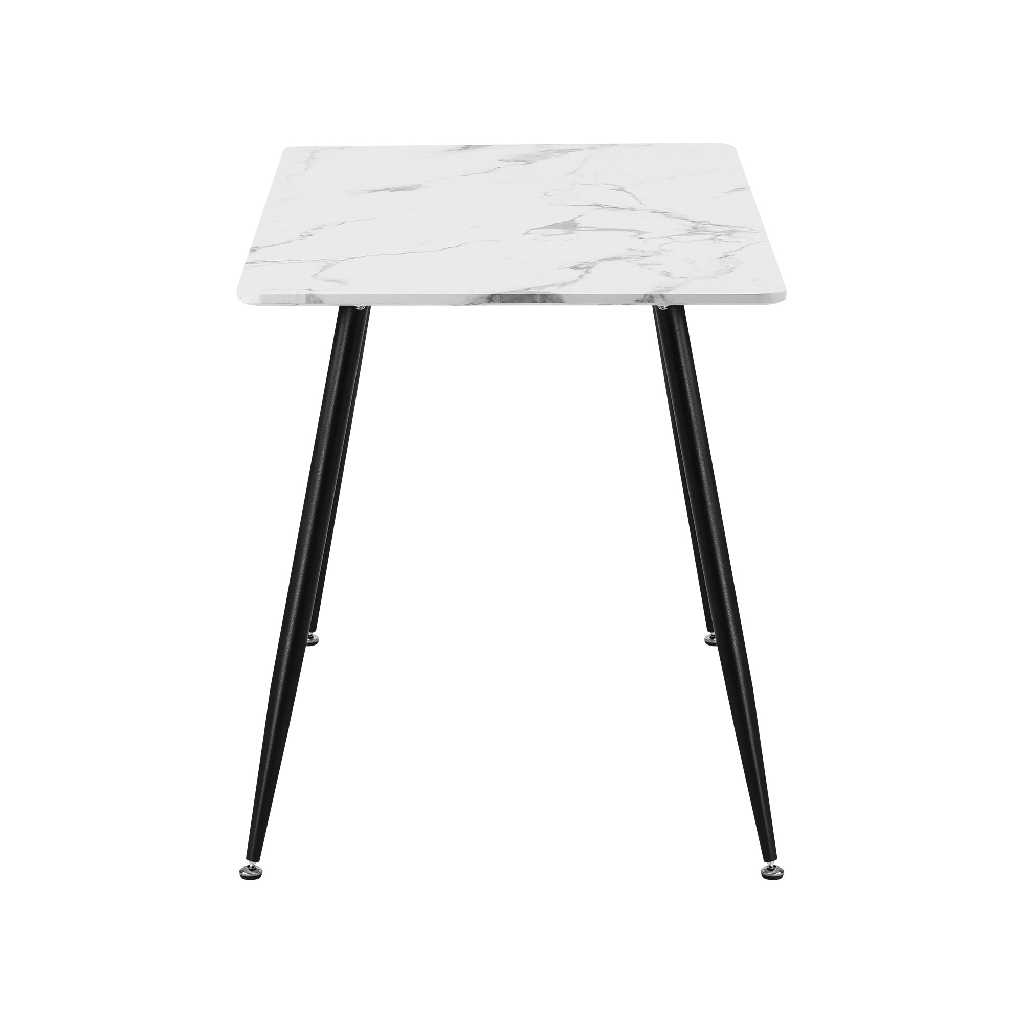 Oikiture 120cm Dining Table Rectangle Wooden Table With Marble Effect Metal Legs - Sunyee