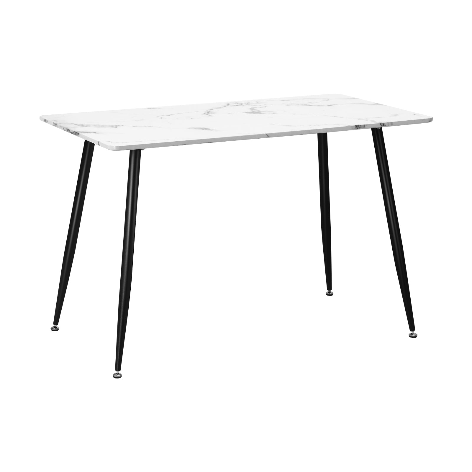 Oikiture 90-120cm Dining Table Kitchen Marble Tulip Metal Legs White/Black - Sunyee