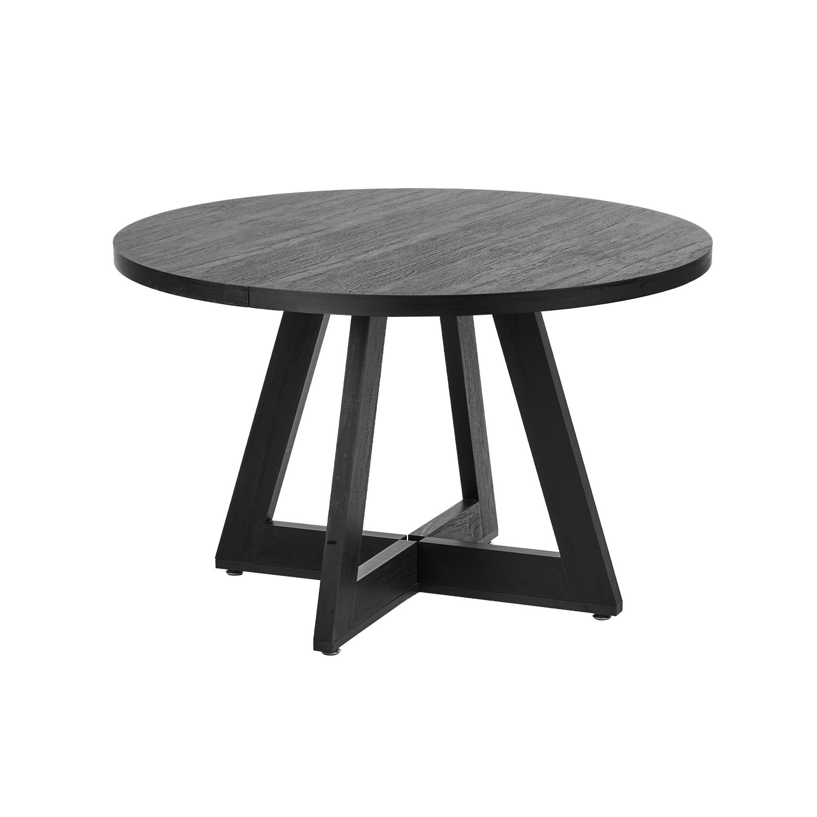 Oikiture 120cm Round Dining Table Wooden Kitchen Furniture Black - Sunyee