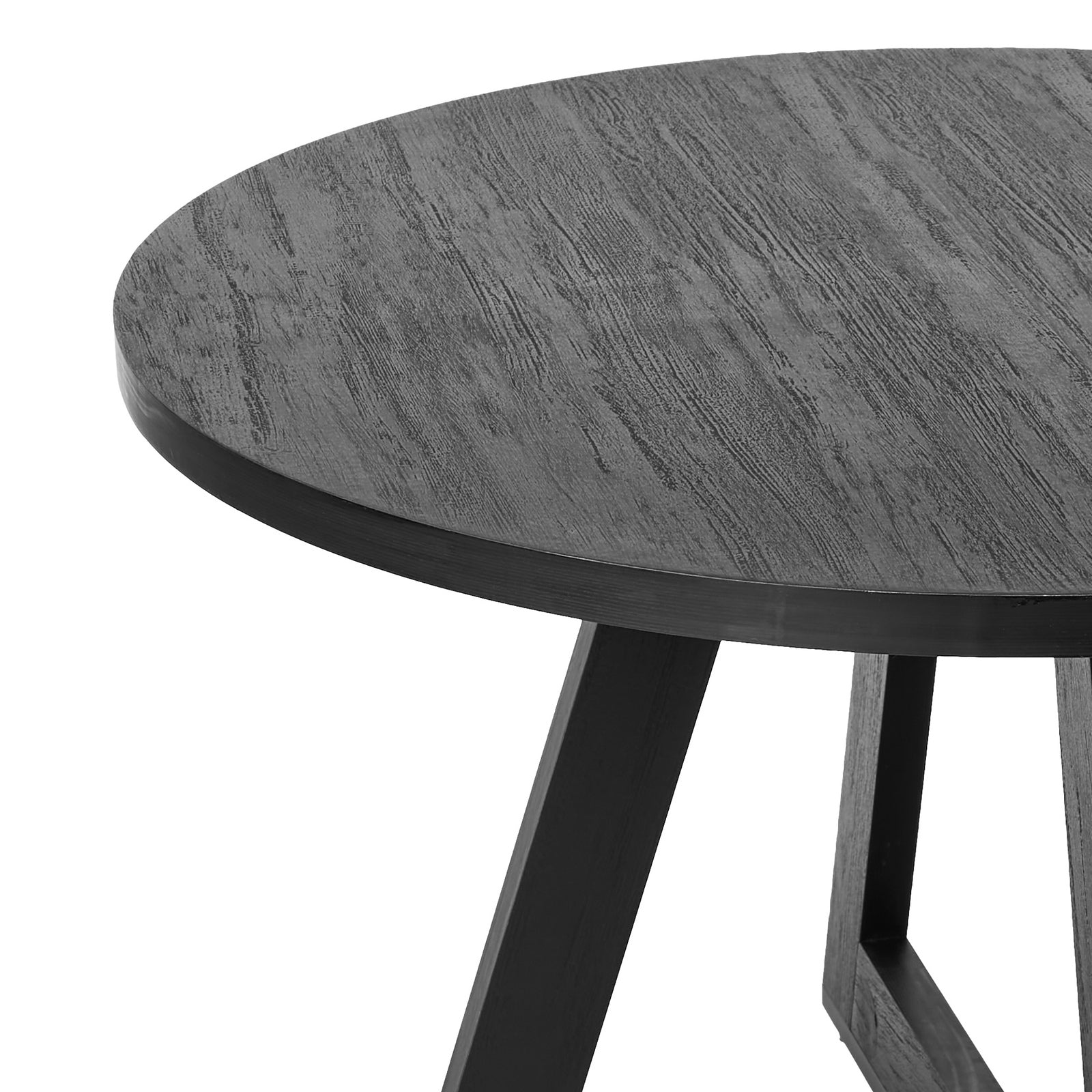 Oikiture 120cm Round Dining Table Wooden Kitchen Furniture Black - Sunyee