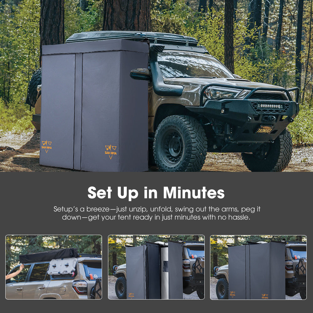 San Hima Dual Shower Awning Instant Ensuite Tent Fold-Out Camping Change Room - Sunyee