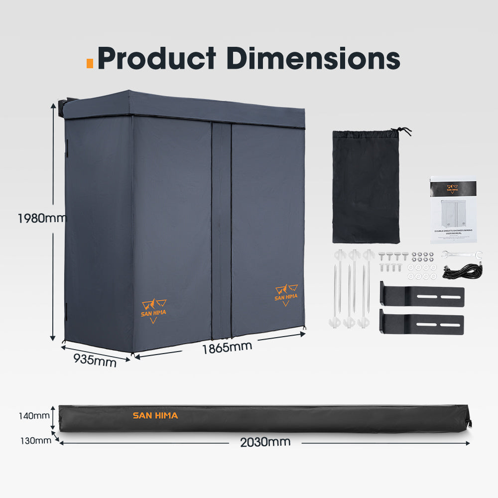 San Hima Dual Shower Awning Instant Ensuite Tent Fold-Out Camping Change Room - Sunyee