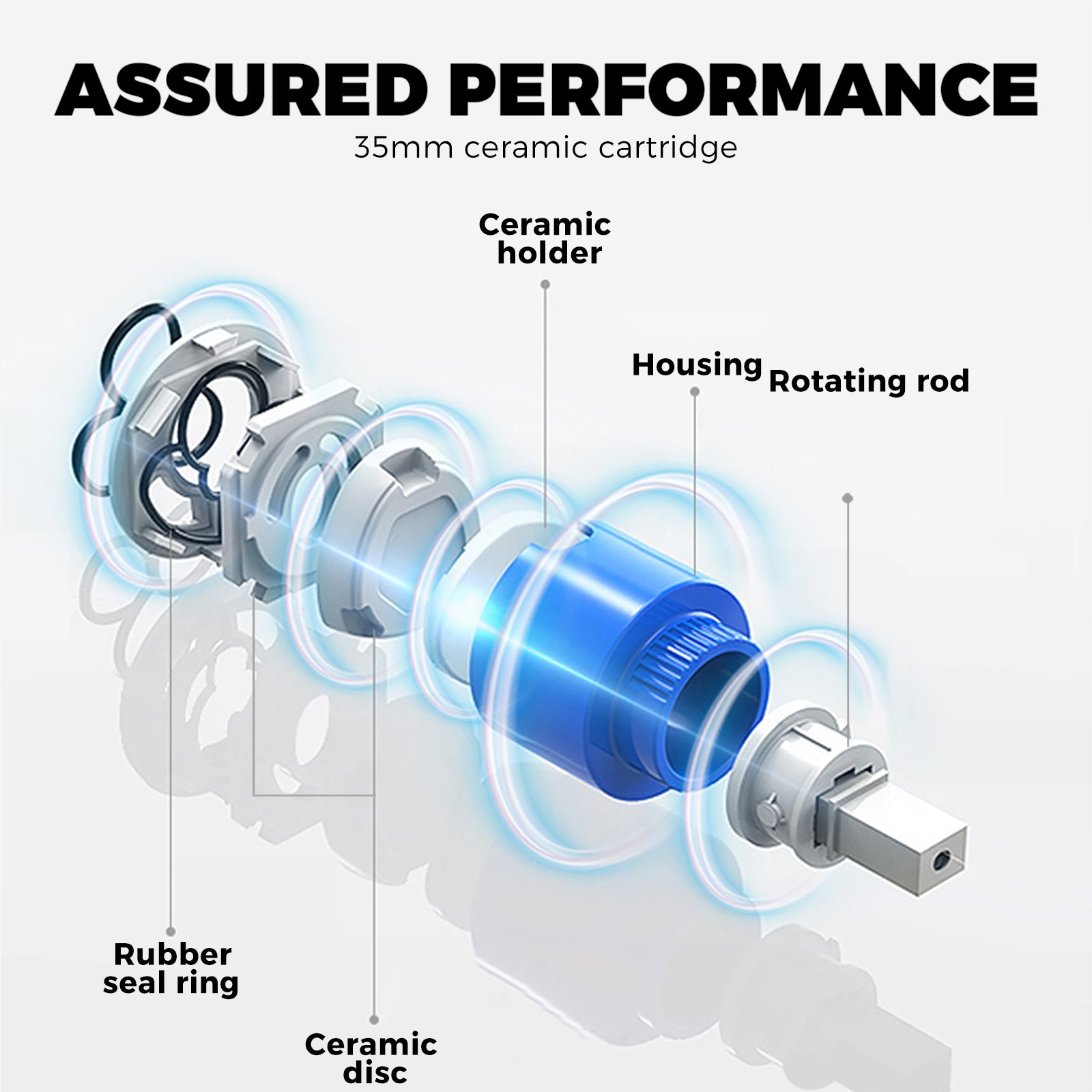 Chrome Watermark Wall Bath Spout Shower Mixer Tap Basin Faucet Valve 2 Modes DIY - Sunyee