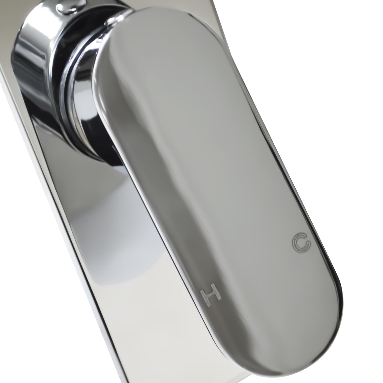 Shower Mixer Hot Cold Tap Basin Vanity Sink Brass Bath Wall Mount Chrome - Sunyee