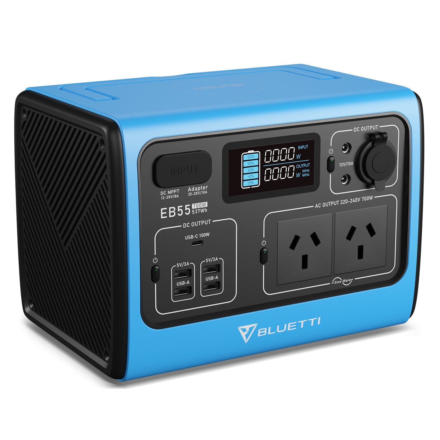 BLUETTI EB55 Portable Power Station | 700W 537Wh Blue - Sunyee