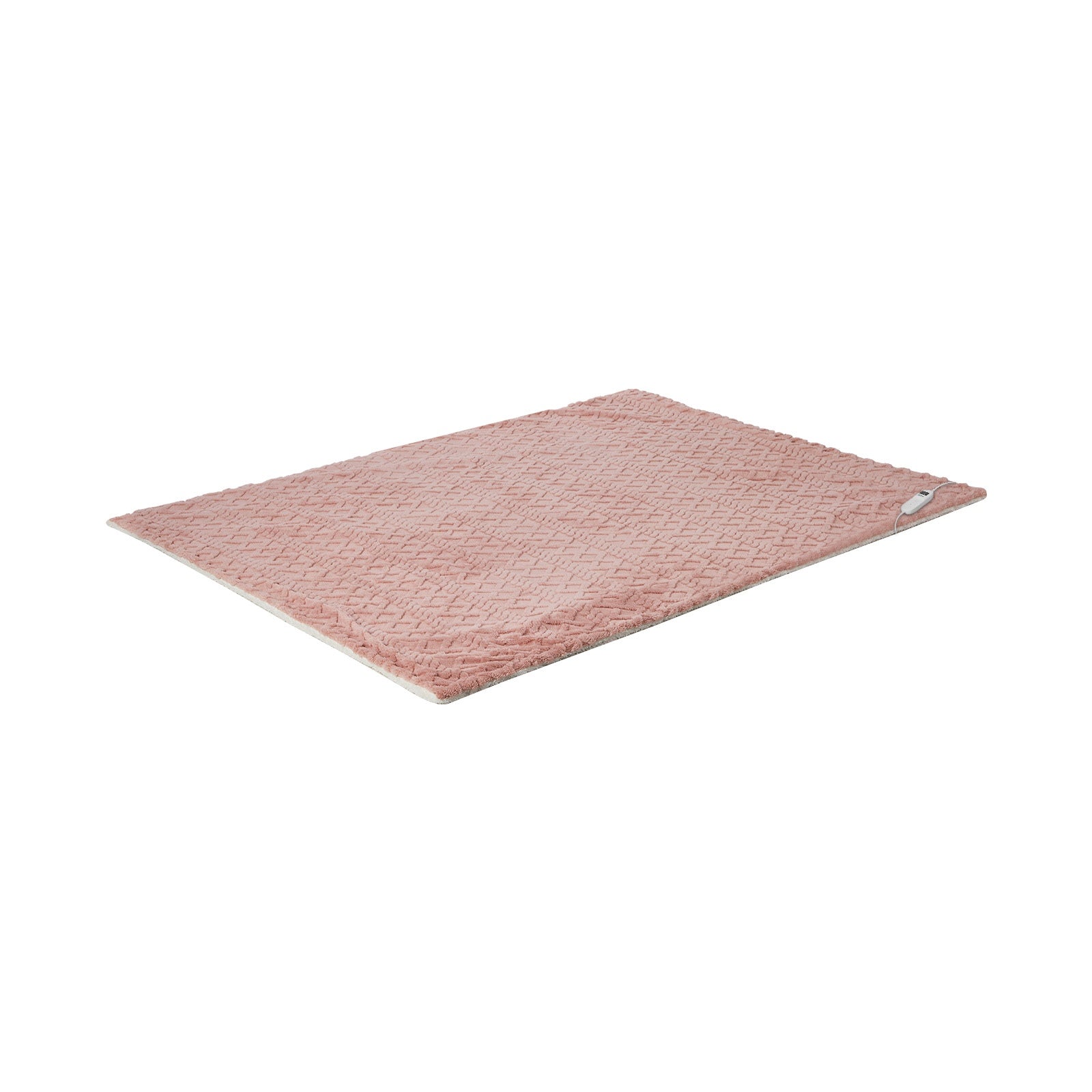 Bedra Electric Throw Rug Dual Side Heated Blanket Flannel&Sherpa 3D Square Pink - Sunyee
