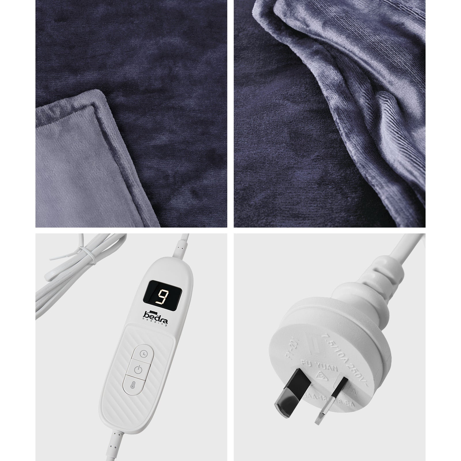 Bedra Electric Throw Rug Washable Heated Blanket Flannel Winter Warm Purple - Sunyee