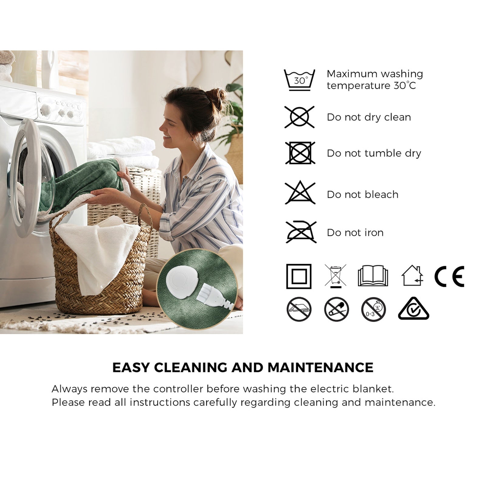 Bedra Electric Throw Rug Dual Side Heated Blanket Flannel&Sherpa Green - Sunyee