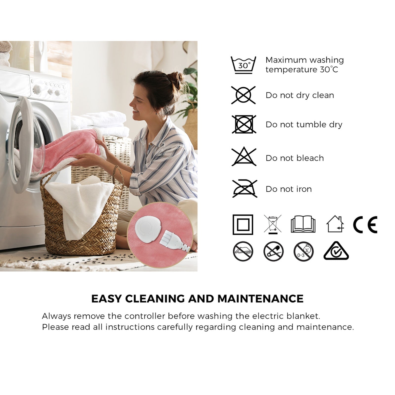 Bedra Electric Throw Rug Dual Side Heated Blanket Flannel&Sherpa Pink - Sunyee