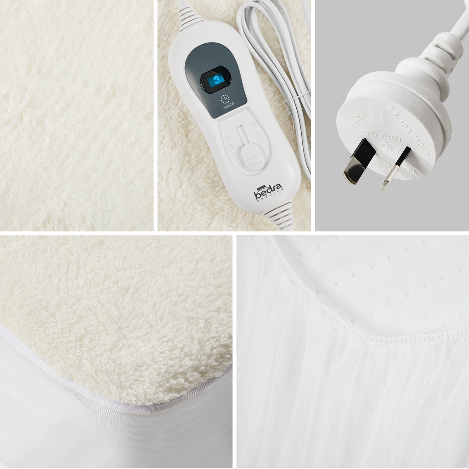 Bedra Electric Heated Blanket Fully Fitted Fleece Underlay Winter Pad Single - Sunyee