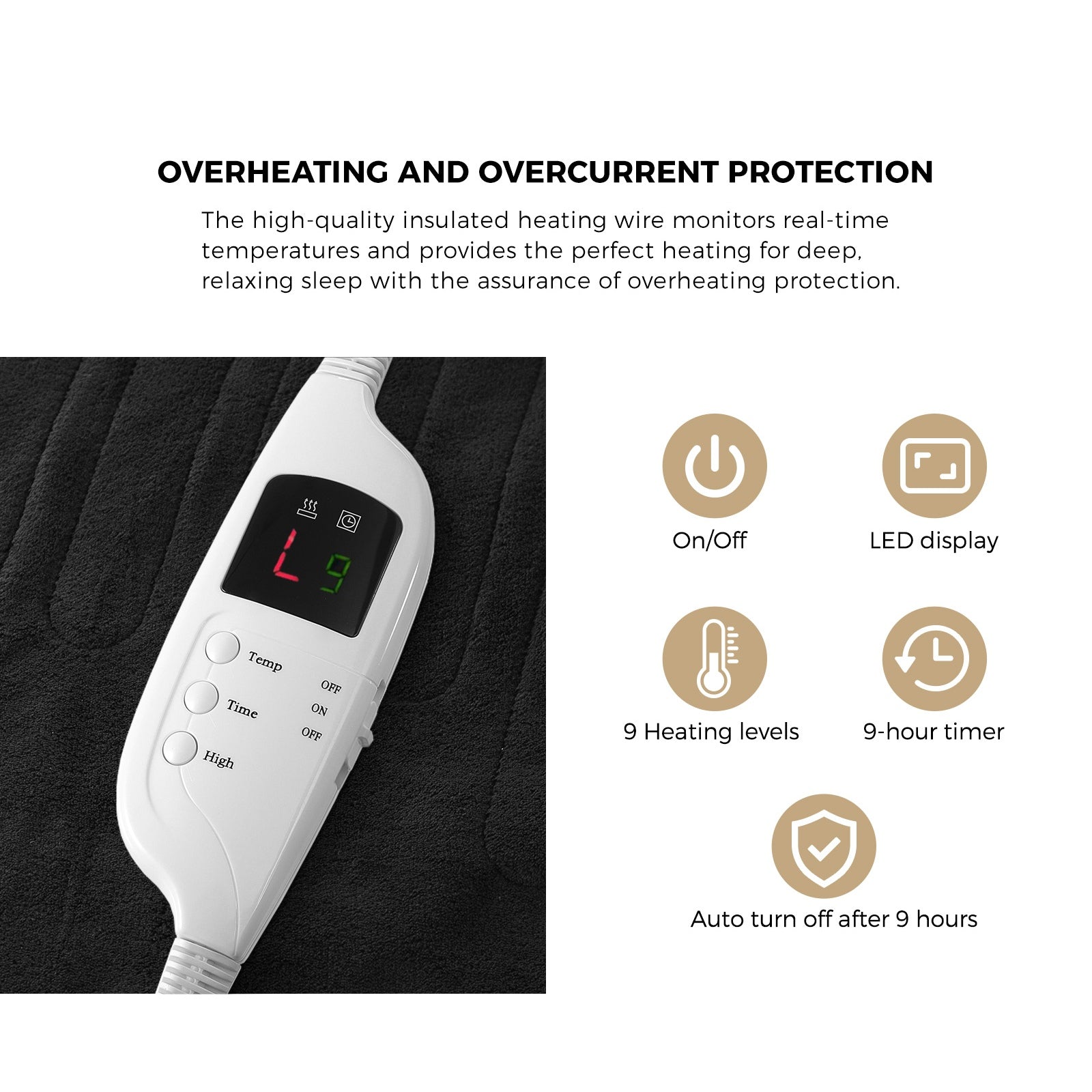 Bedra Washable Electric Heated Throw Rug Flannel Snuggle Blanket Winter Warm - Sunyee