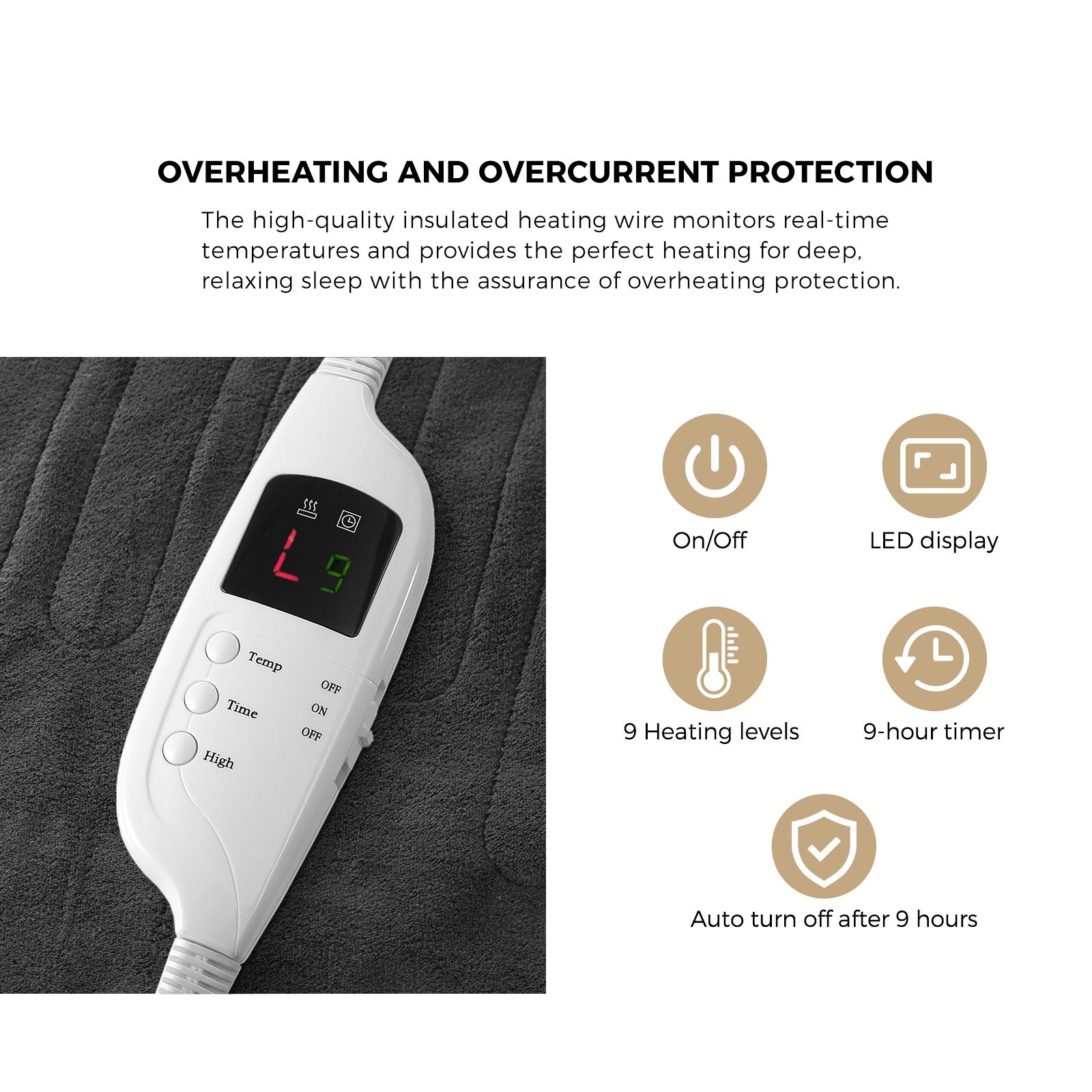 Bedra Electric Blanket Washable Heated Throw Rug Coral Fleece Snuggle Blanket - Sunyee