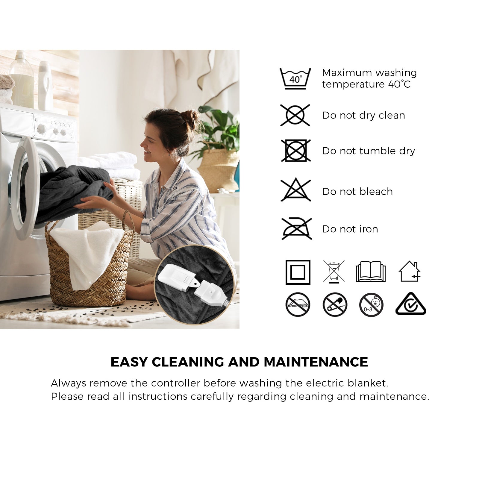 Bedra Electric Blanket Washable Heated Throw Rug Coral Fleece Snuggle Blanket - Sunyee