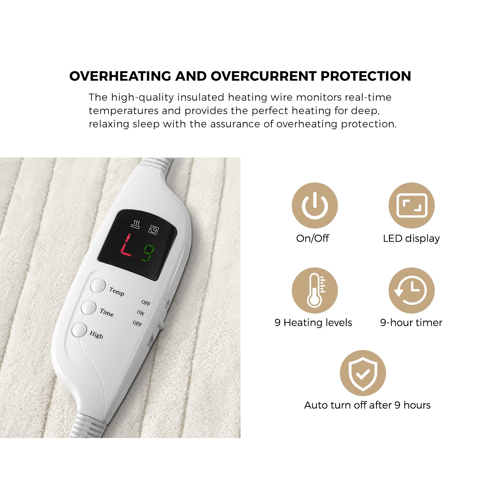 Bedra Electric Heated Throw Rug Washable Blanket Snuggle Flannel Winter Warm - Sunyee