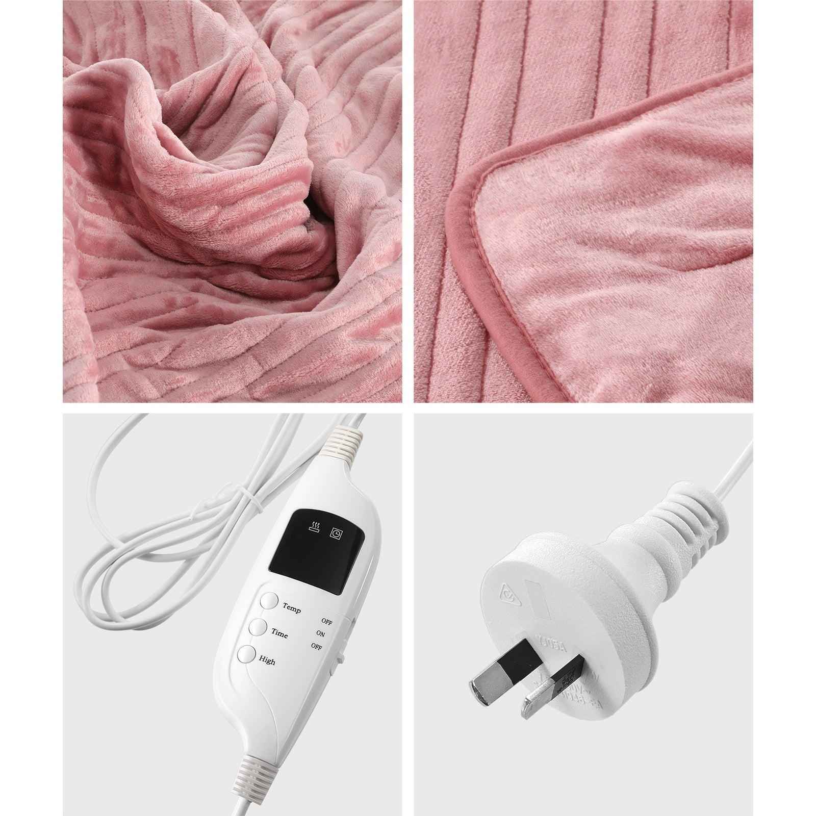 Bedra Washable Electric Heated Throw Rug Flannel Snuggle Blanket Winter Pink - Sunyee