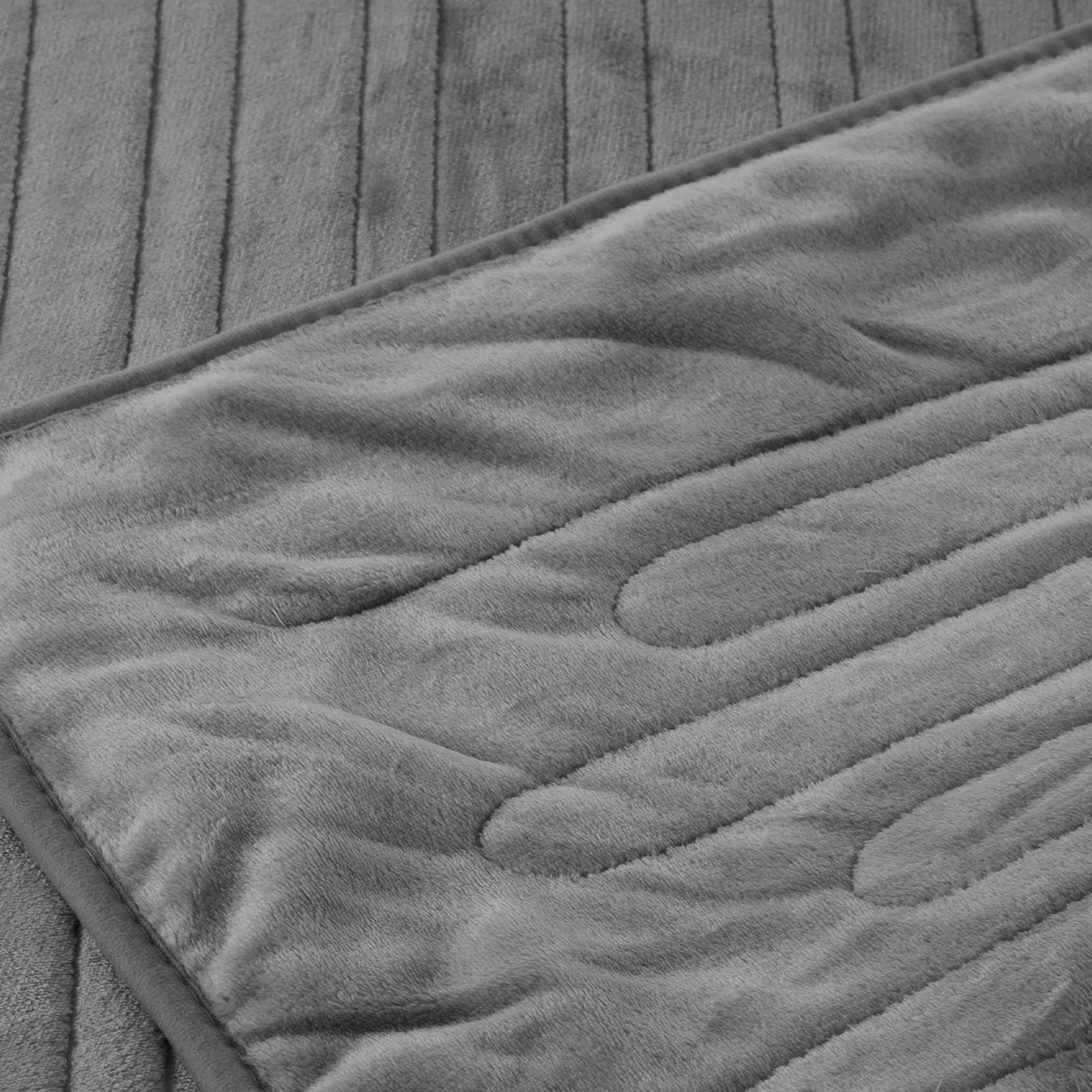 Bedra Electric Heated Throw Rug Washable Blanket Snuggle Flannel Winter Silver - Sunyee