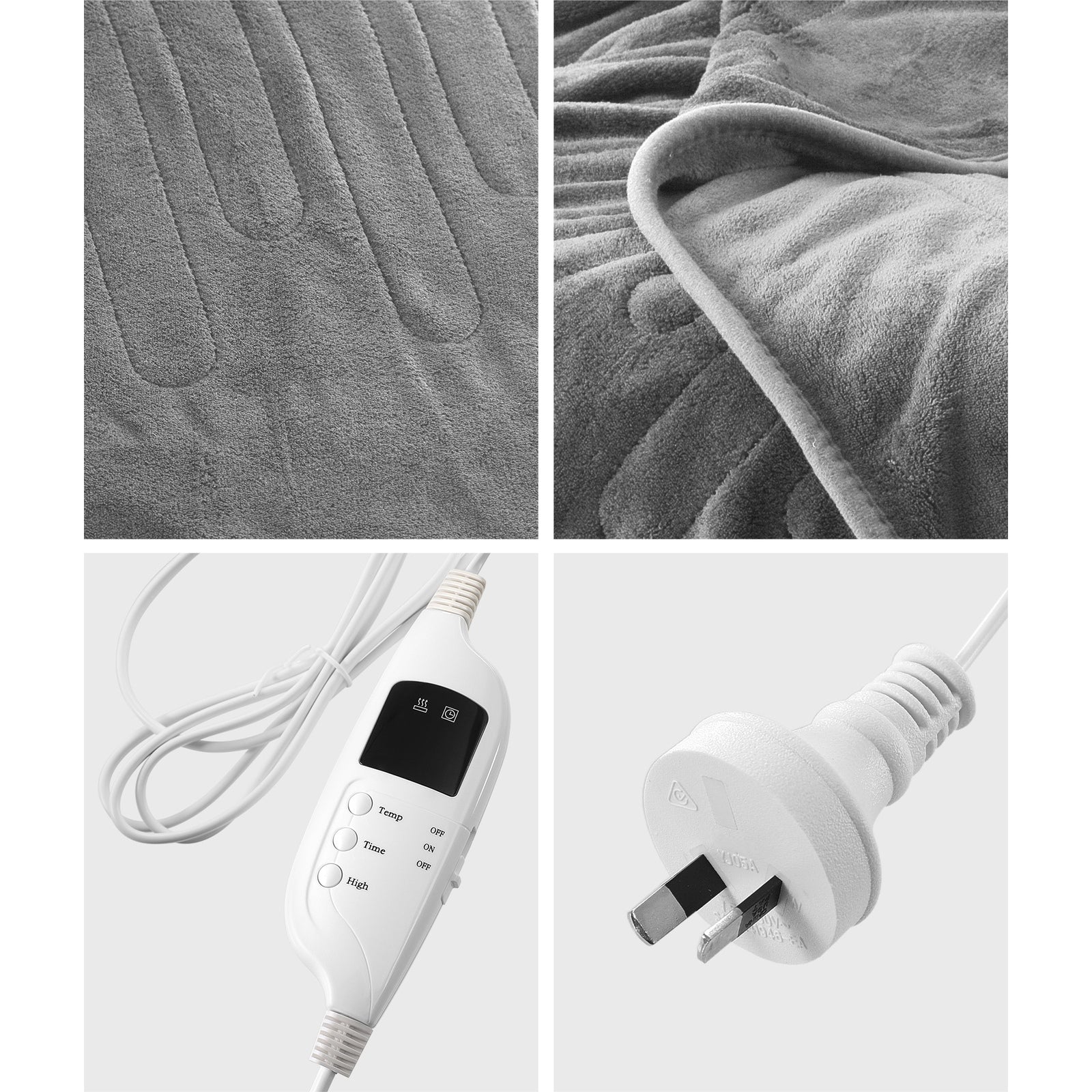 Bedra Electric Heated Throw Rug Washable Blanket Snuggle Flannel Winter Silver - Sunyee