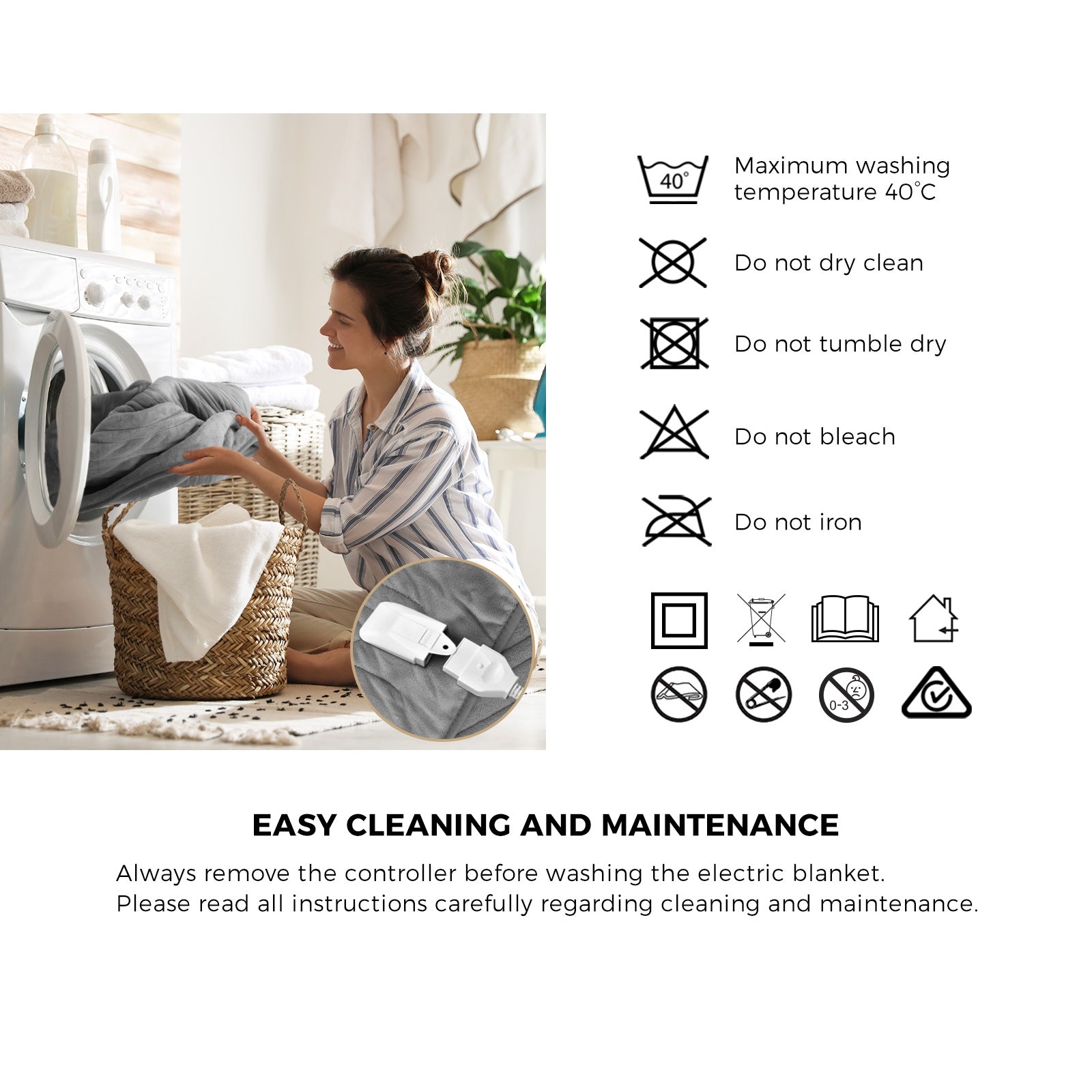 Bedra Electric Heated Throw Rug Washable Blanket Snuggle Flannel Winter Silver - Sunyee