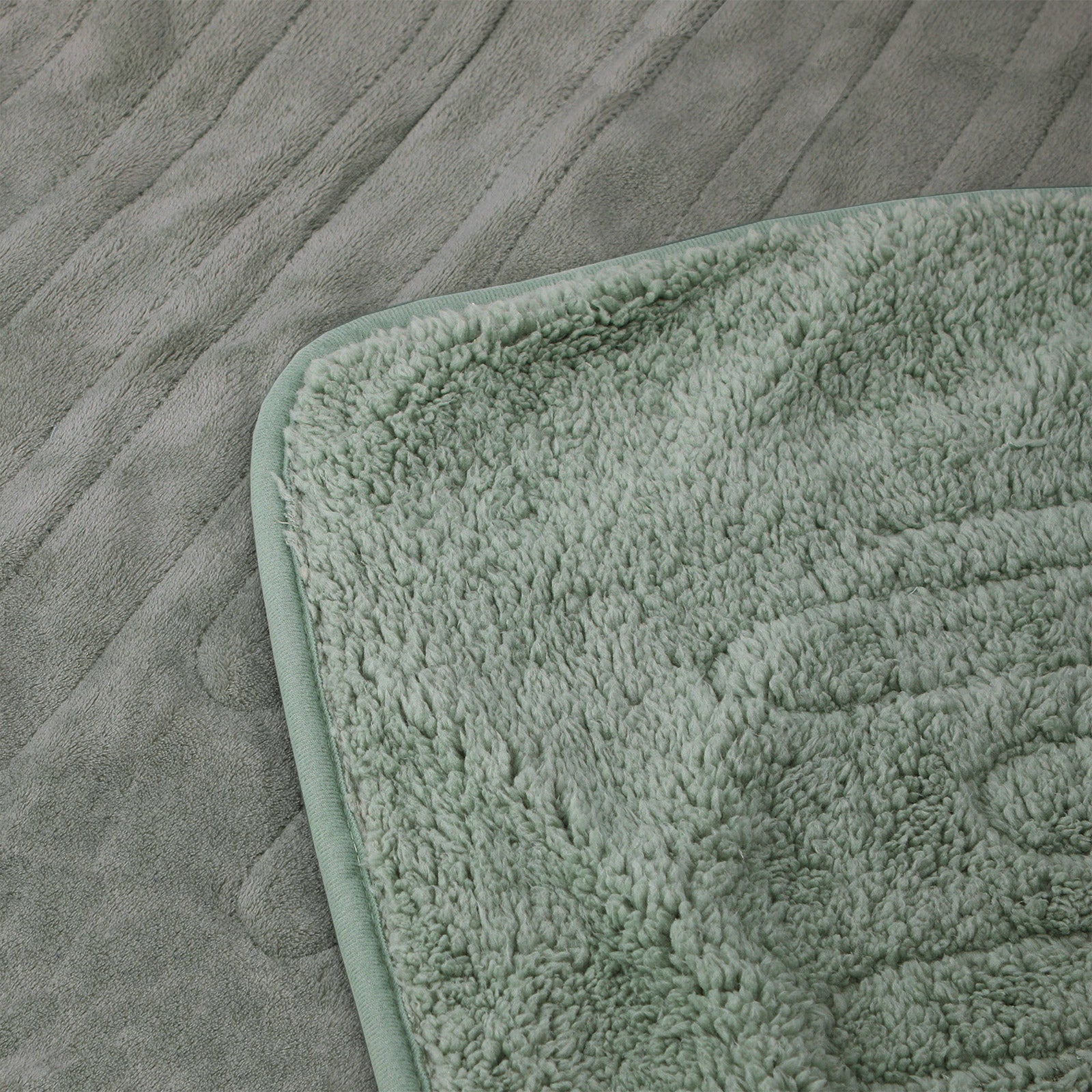 Bedra Electric Heated Blanket Washable Throw Rug Sherpa Coral Fleece Green - Sunyee