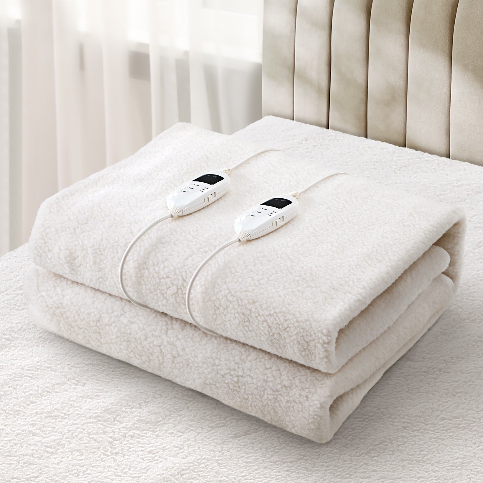 Bedra Electric Blanket Washable Fleece Heated Fully Fitted Winter Pad Double - Sunyee