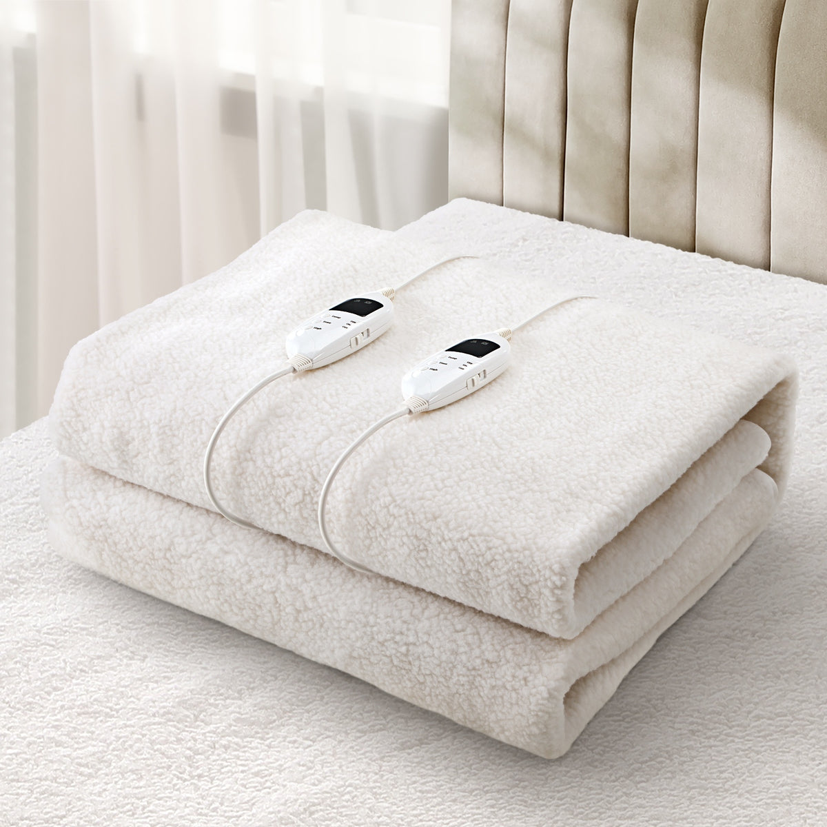 Bedra Electric Blanket Fleece Heated Fully Fitted Winter Pad Washable King - Sunyee