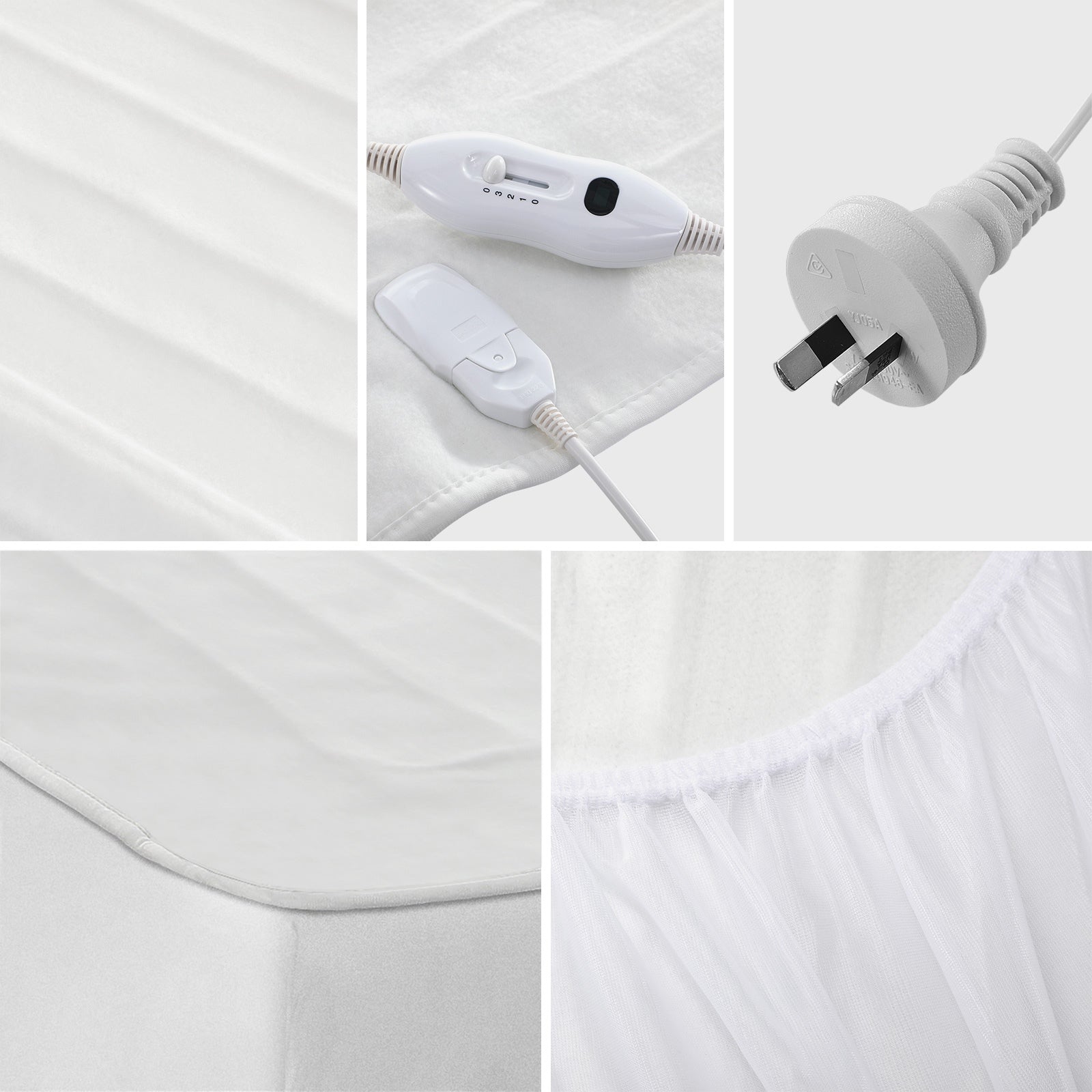 Bedra Electric Blanket Fully Fitted Polyester Heated Underlay King Single - Sunyee