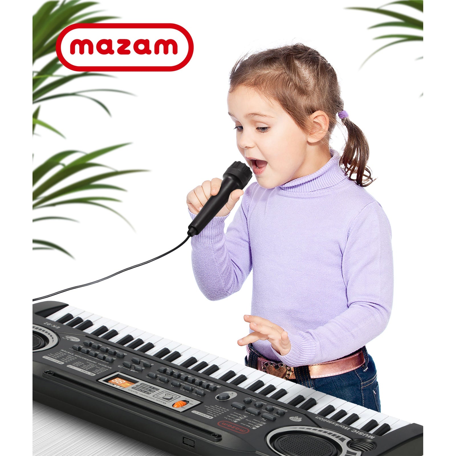Mazam 61 Keys Piano Keyboard Electronic Musical Kids Toy Gift With Microphone - Sunyee