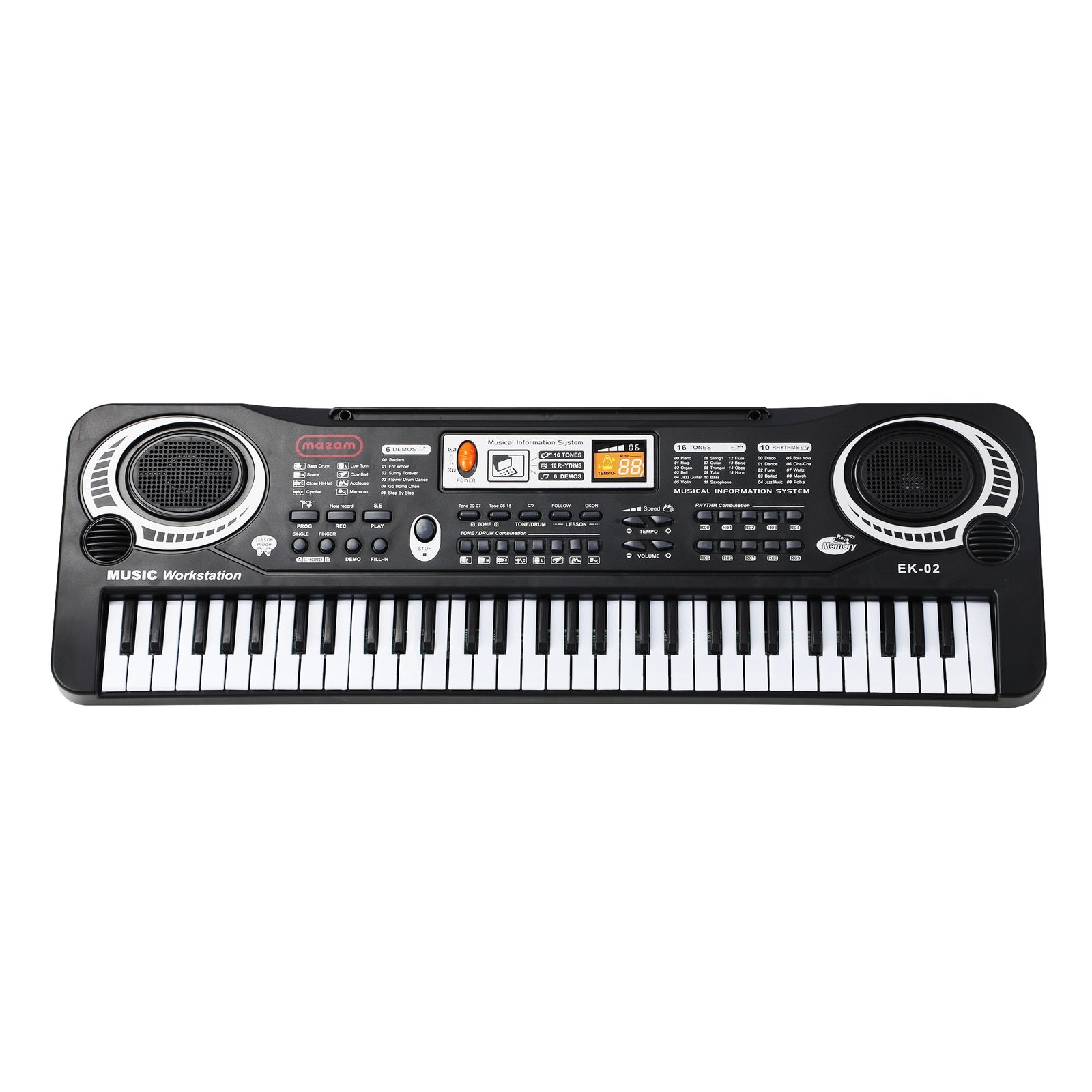 Mazam 61 Keys Piano Keyboard Electronic Musical Kids Toy Gift With Microphone - Sunyee