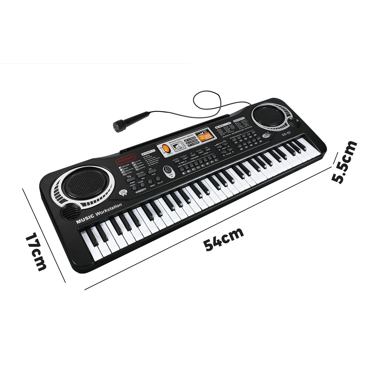 Mazam 61 Keys Piano Keyboard Electronic Musical Kids Toy Gift With Microphone - Sunyee