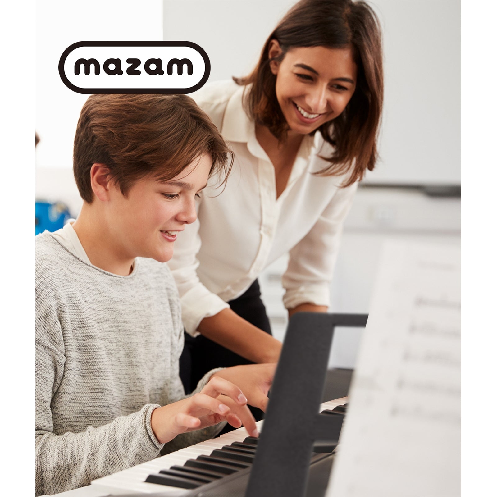 Mazam 61 Keys Electronic Piano Keyboard Lighted Electric Keyboards Holder Stand - Sunyee