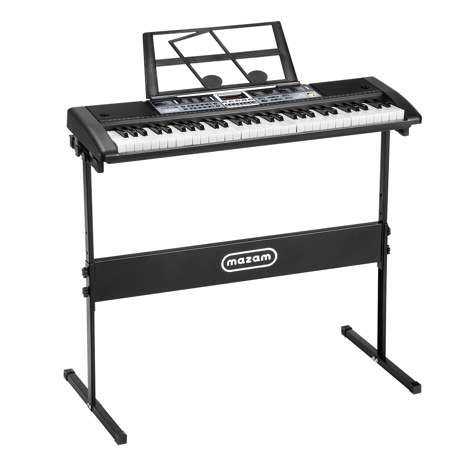 Mazam 61 Keys Electronic Piano Keyboard Lighted Electric Keyboards Holder Stand - Sunyee