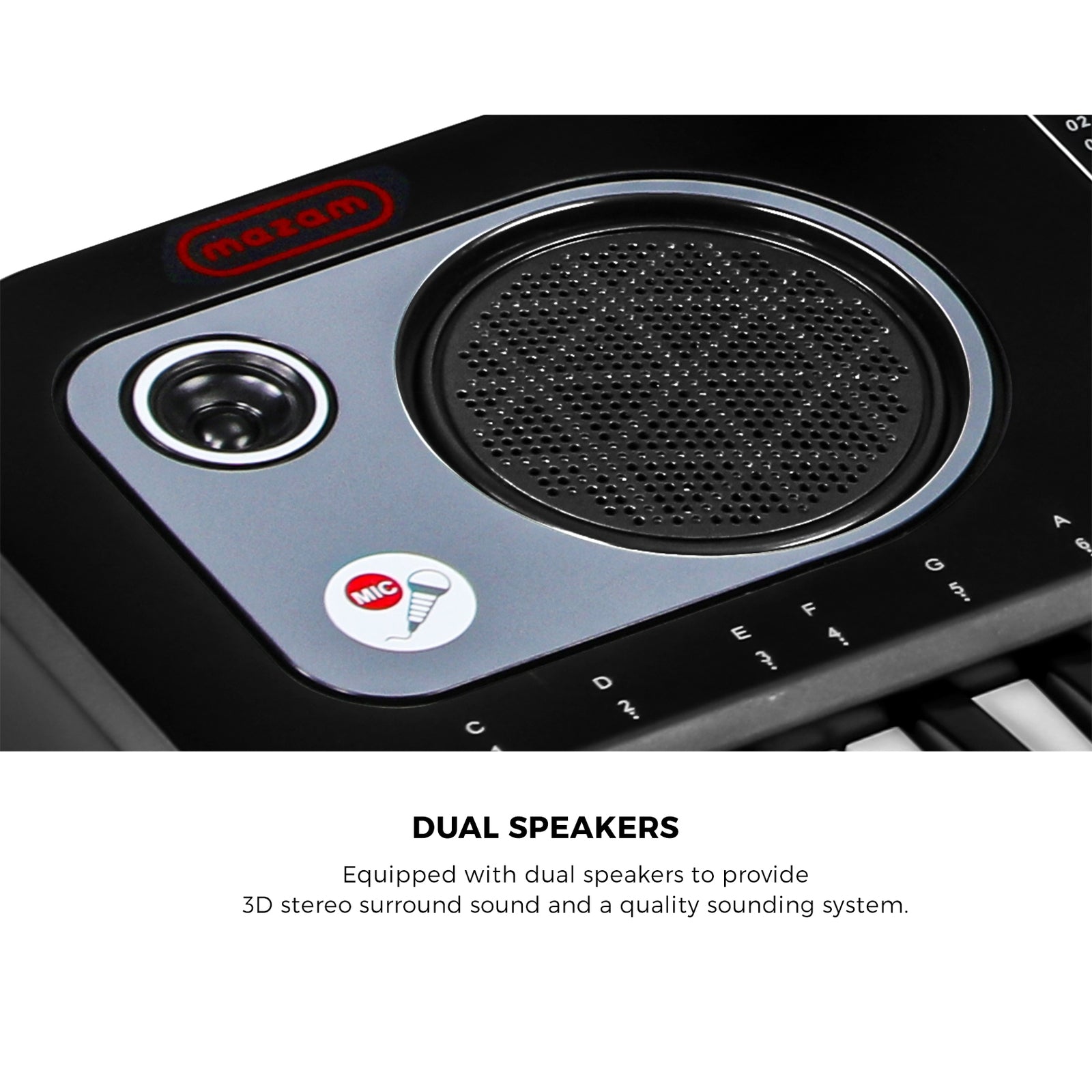 Mazam 61 Keys Piano Keyboard Electronic Musical Toy Gift w/ Microphone Holder - Sunyee