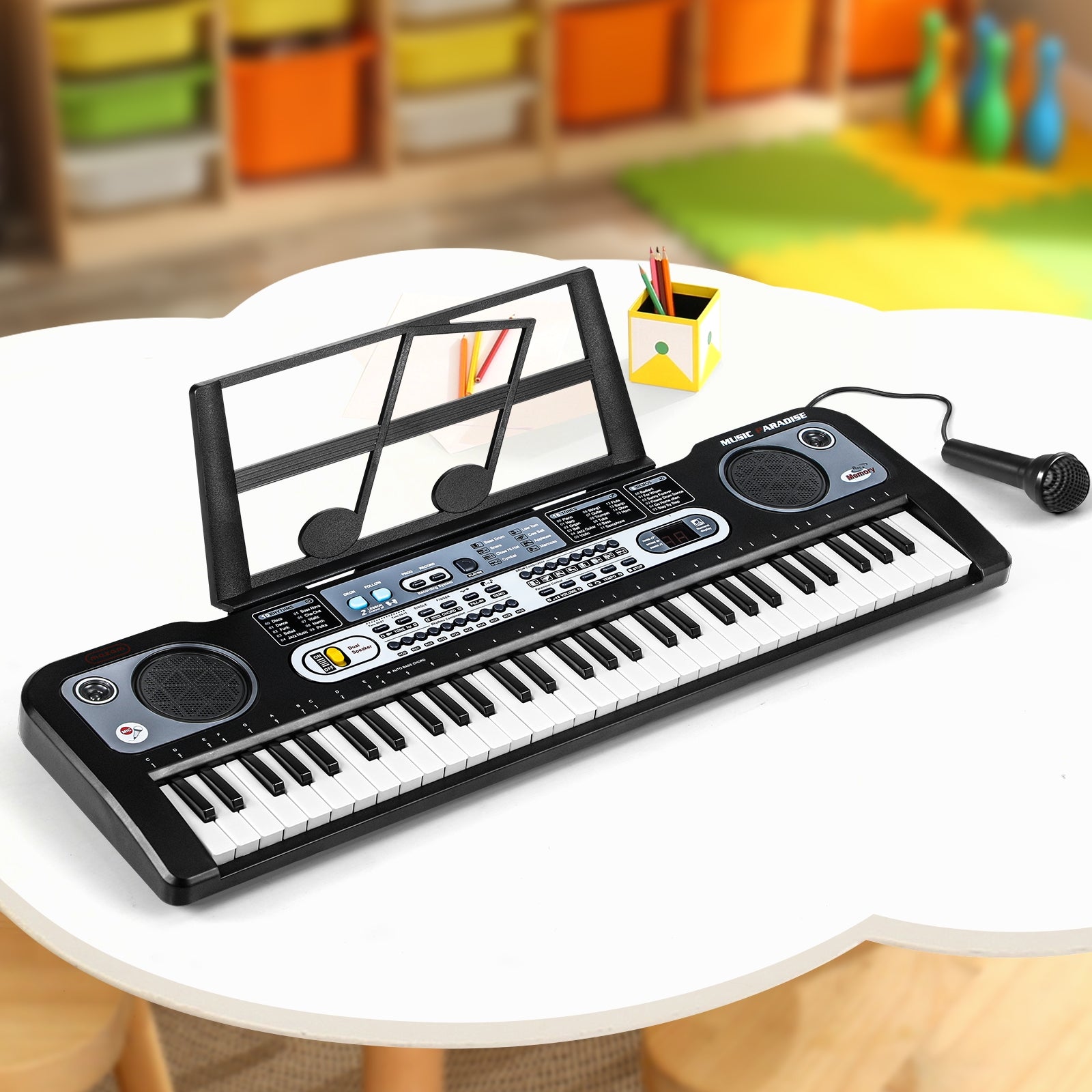 Mazam 61 Keys Piano Keyboard Electronic Musical Toy Gift w/ Microphone Holder - Sunyee