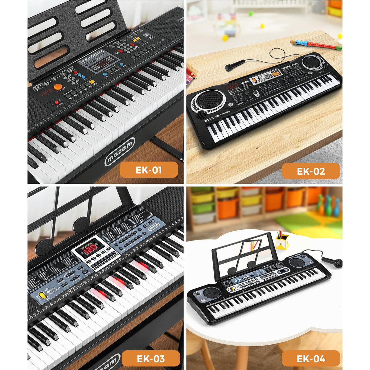 Mazam 61 Keys Electronic Piano Keyboard Electric Keyboards Musical Kids Toy Gift - Sunyee