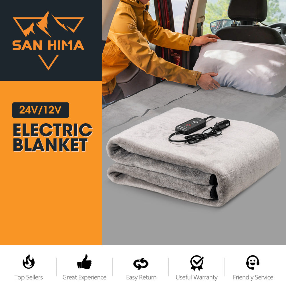 San Hima 12V Electric Blanket with Controller Washable Throw Rug Travel Camping - Sunyee