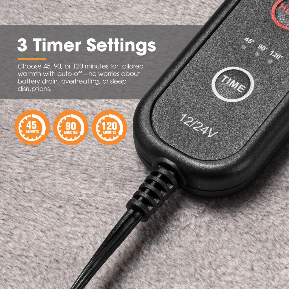 San Hima 12V Electric Blanket with Controller Washable Throw Rug Travel Camping - Sunyee