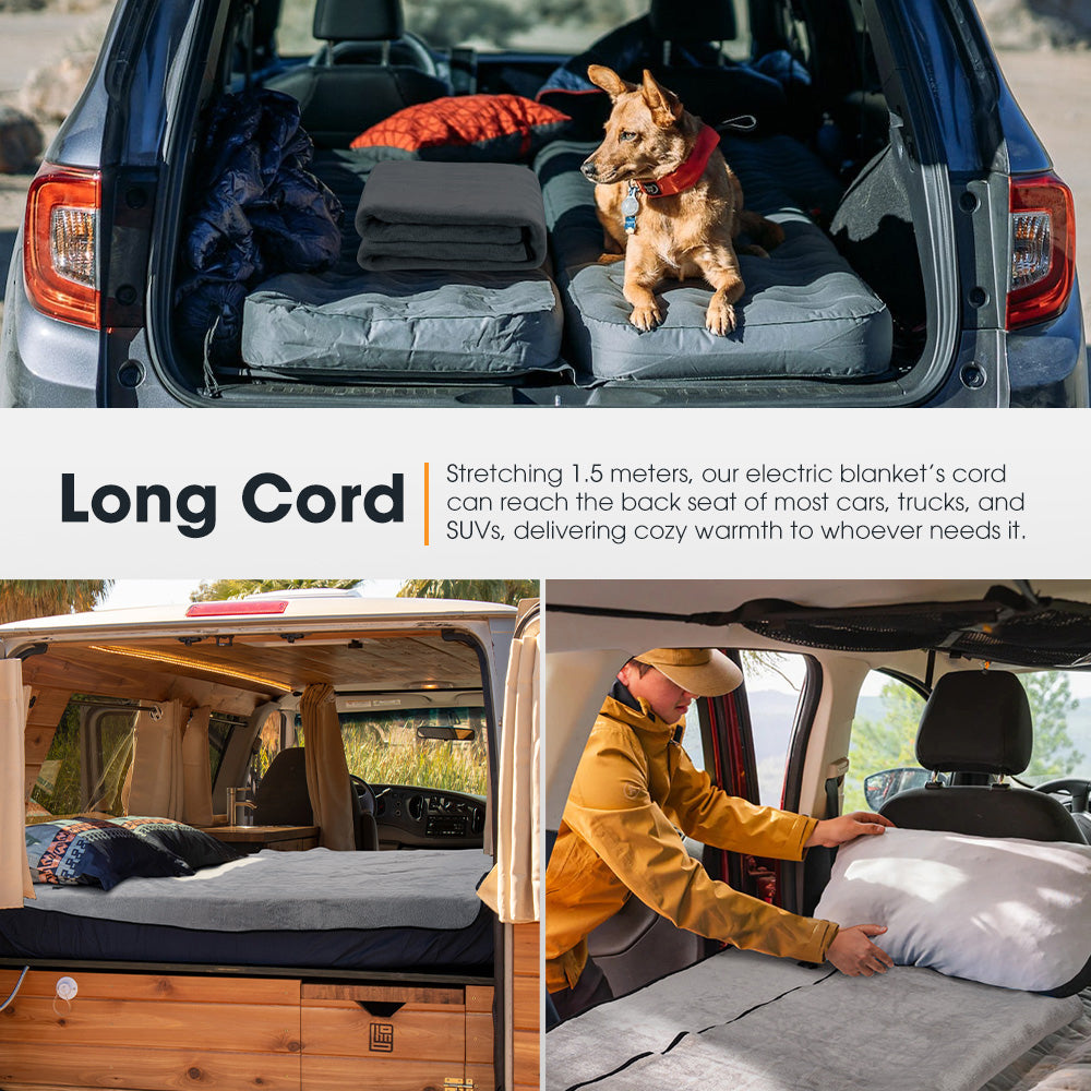 San Hima 12V Electric Blanket with Controller Washable Throw Rug Travel Camping - Sunyee