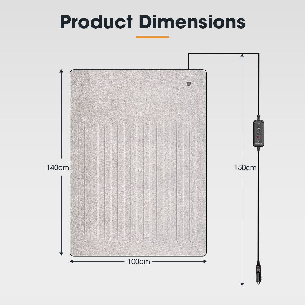 San Hima 12V Electric Blanket with Controller Washable Throw Rug Travel Camping - Sunyee