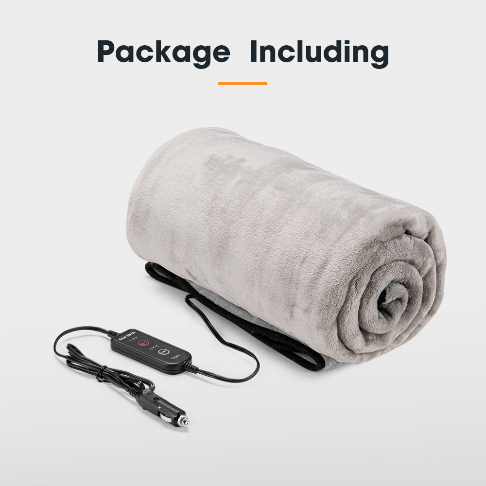 San Hima 12V Electric Blanket with Controller Washable Throw Rug Travel Camping - Sunyee