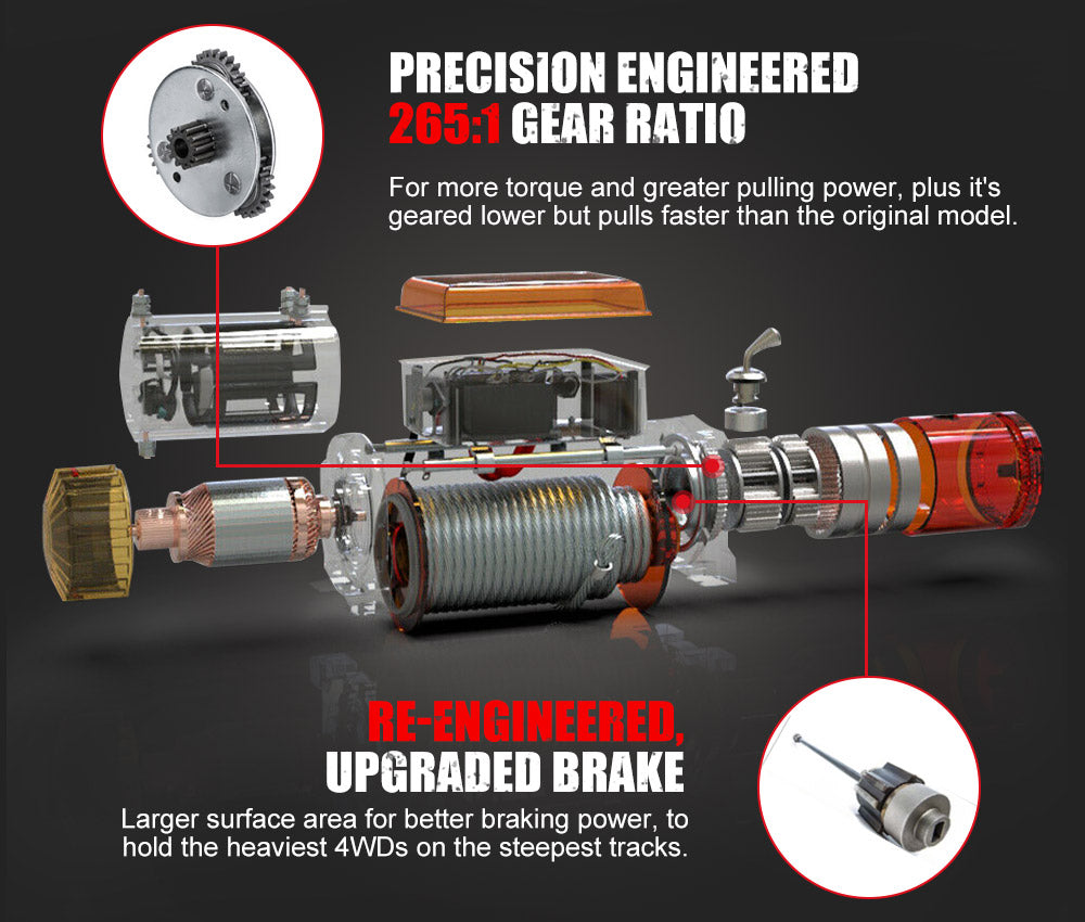 13000LBS 12V Synthetic Rope Electric Winch