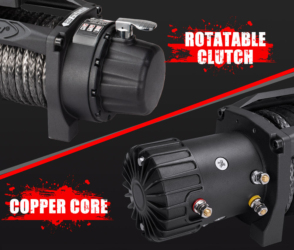 13000LBS 12V Synthetic Rope Electric Winch - Sunyee