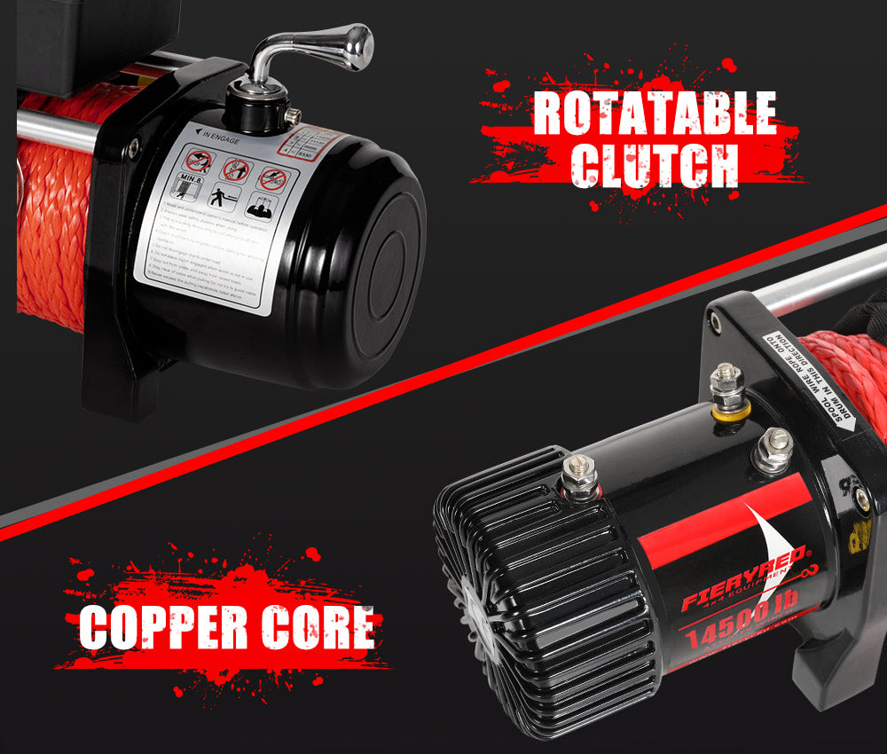 14500LBS 12V Synthetic Rope Electric Winch - Sunyee