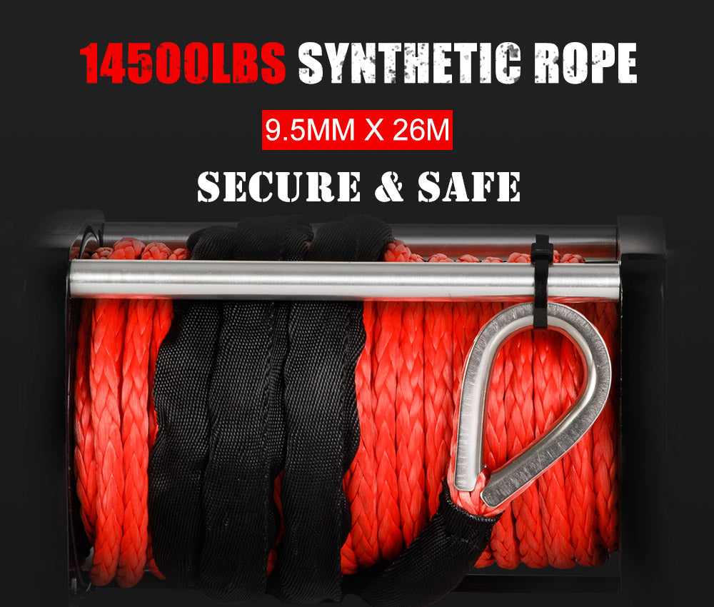 14500LBS 12V Synthetic Rope Electric Winch - Sunyee