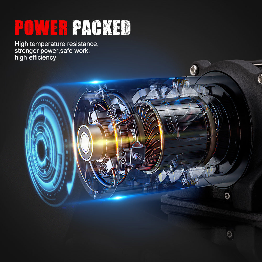 FIERYRED 12V 5500LBS Synthetic Rope Electric Winch - Sunyee